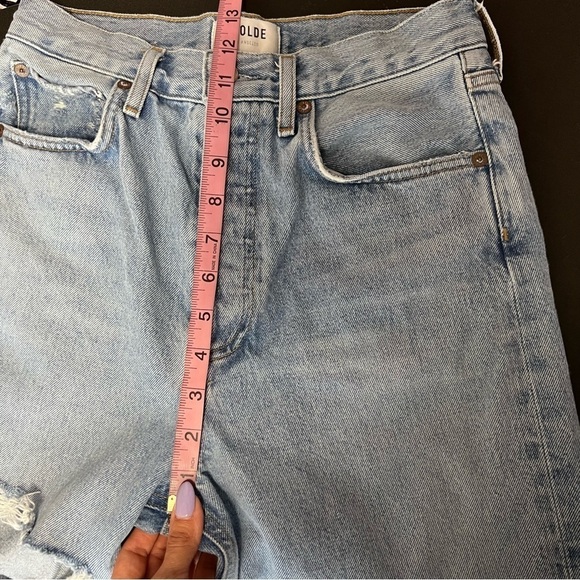 Agolde Jeans Womens 24 90s Straight Distressed High Rise Button Fly D - Picture 6 of 11